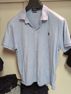 Polo by Ralph Lauren Pale Blue Men's Polo with Navy Pony